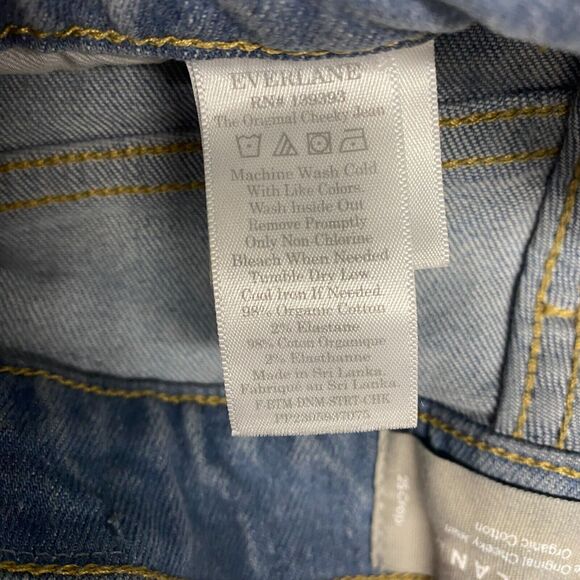 Everlane Jeans Womens 25 Blue Crop Original Checky Organic Cotton High Rise - Picture 9 of 11